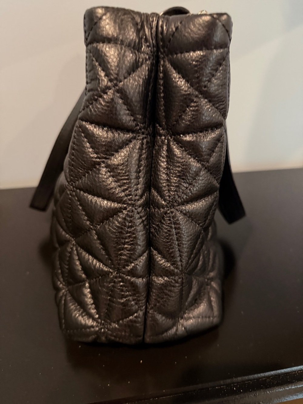 Kate Spade BUNDLE!! Black Quilted Leather Shoulder Bag with Zip Wallet - Picture 3 of 13